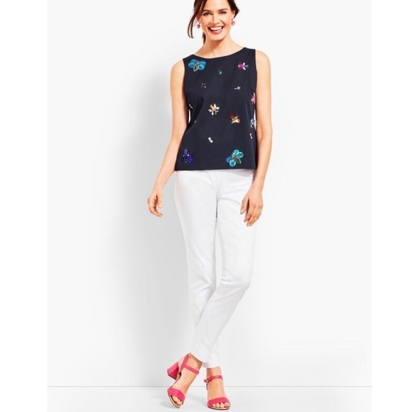 RSVP Talbots Faille Sequin Beaded Jewel Insect Top - Picture 3 of 10